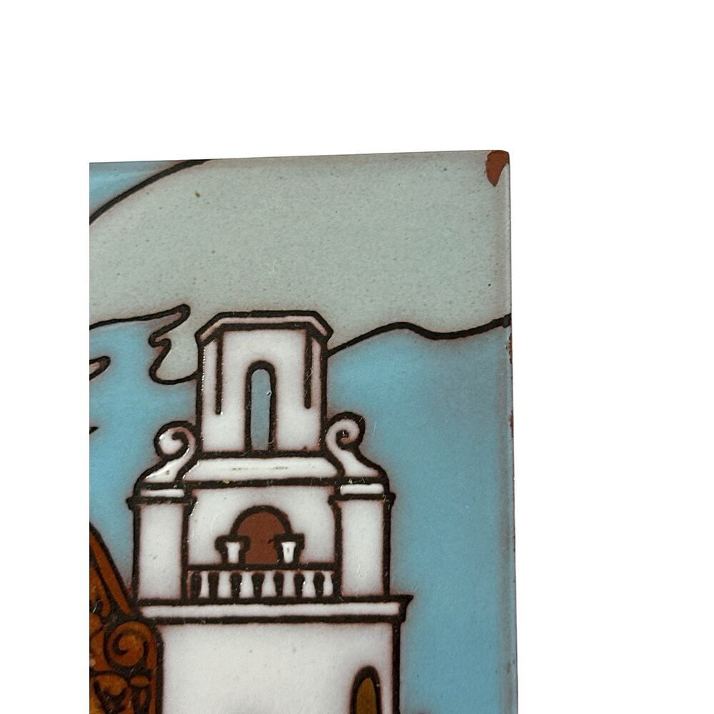 Teissedre Designs San Xavier Mission Tucson Arizona 6” Ceramic Art Tile Trivet - Picture 4 of 7